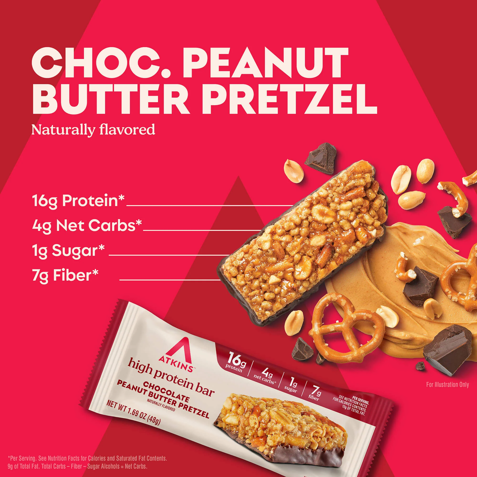 Chocolate Peanut Butter Pretzel High Protein Bars - Image 2